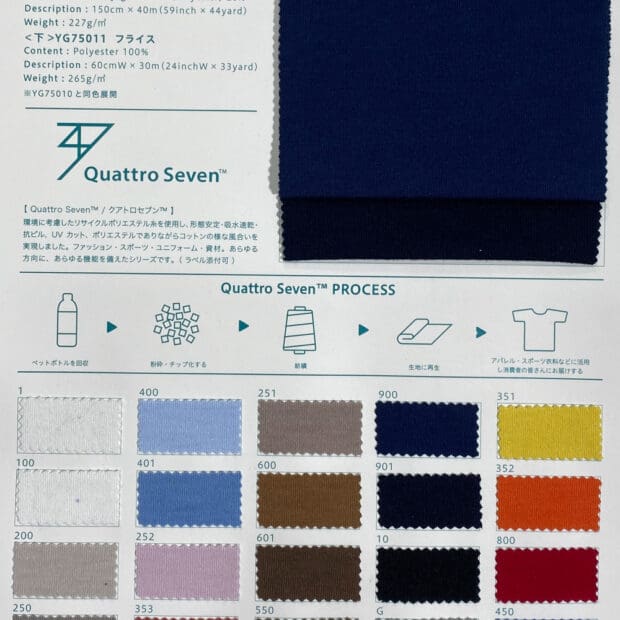 Quattro Seven™︎ Single Jersey & Rib クアトロセブン天竺・フライス YG75010/YG75011